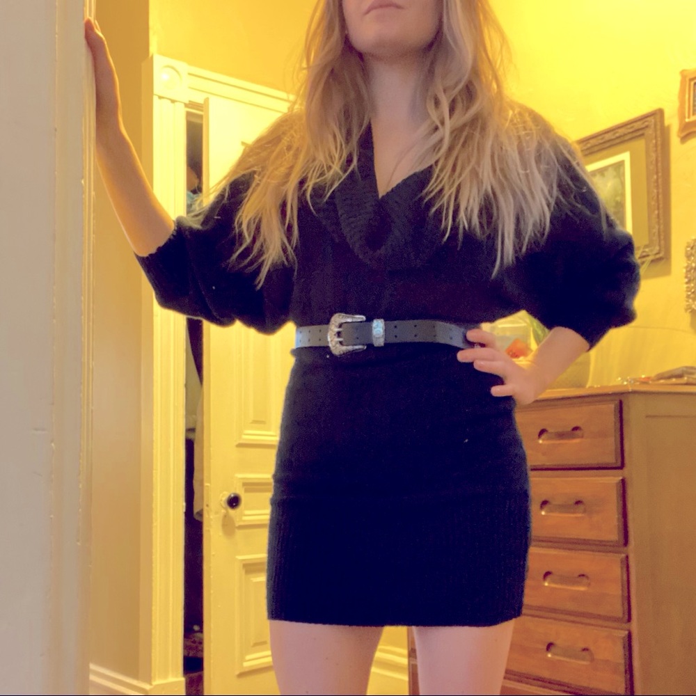 Black Turtleneck Sweater Dress